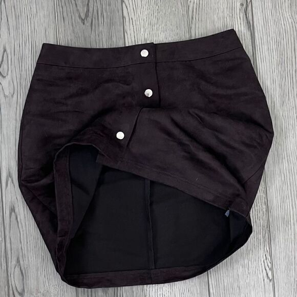 The Limited Women Size 4 Brown Faux Suede Button A Line NEW Mini Skirt Retro Y2K - Picture 4 of 8